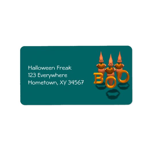 Boo. Drie Cute Ghosties Etiket (Voorkant)