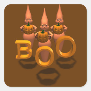 Boo. Drie Cute Ghosties Vierkante Sticker