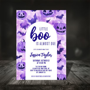 Boo Due Paarse Pompoen Vleermuis Halloween Baby Sh Kaart