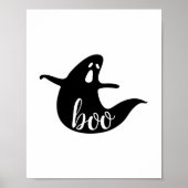 Boo. Een zwart wit spook. Halloween kinder partij Poster (Voorkant)