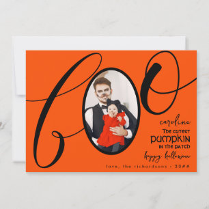 Boo Eerste Halloween Leukste Pompoen Baby Foto 2 Feestdagenkaart