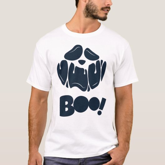 Boo Éffrayant visage Halloween pour hommes T-shirt (Devant)