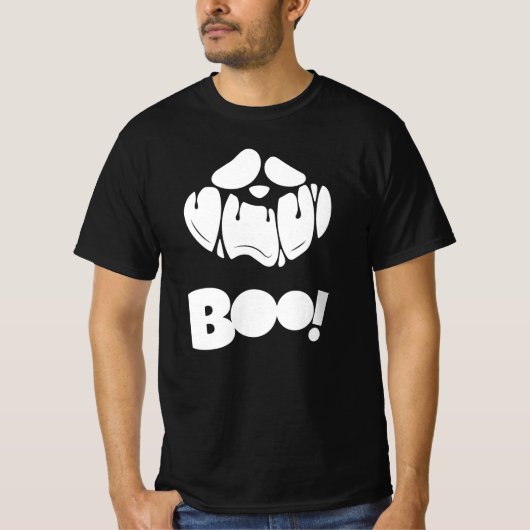 Boo Éffrayant visage Halloween pour hommes T-shirt (Devant)