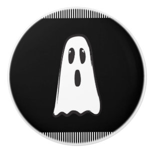 BOO! Enge Cute Geest Halloween Zwart Wit Keramische Knop
