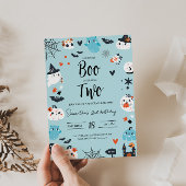 BOO est DEUX Blue Halloween Invitation anniversair