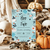 BOO est DEUX Blue Halloween Invitation anniversair