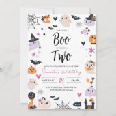 BOO est DEUX Halloween Invitation anniversaire (Devant)