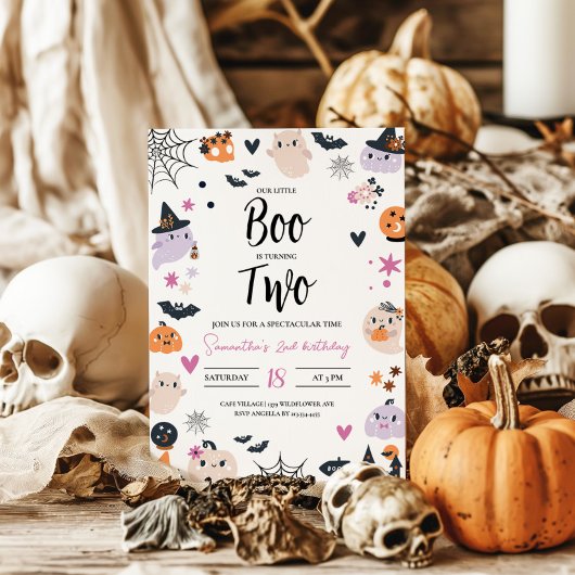 BOO est DEUX Halloween Invitation anniversaire
