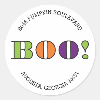 Boo ! Étiquette de l'adresse de retour d'Halloween