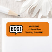 Boo ! Étiquettes d'adresse de retour Black orange (En situation)