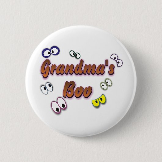 BOO EYES GRANDMA RONDE BUTTON 5,7 CM (Voorkant)