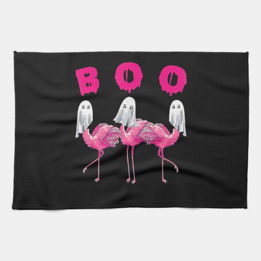 Boo Flamingo Halloween Flamingo Ghost Theedoek (Horizontaal)