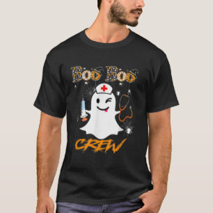 Boo Funny Crew Halloween Doctor Nurse Nursing Ghos T-shirt