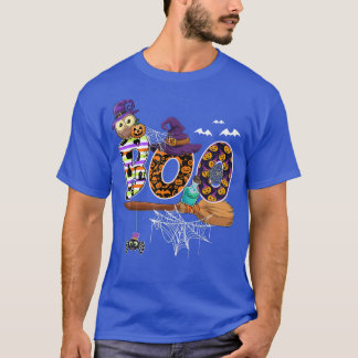 Boo Funny Halloween Costume met Witchs Broom en T-shirt