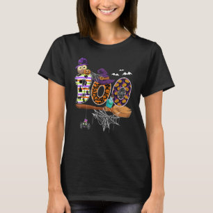 Boo Funny Halloween Costume met Witch's Broom en T-shirt