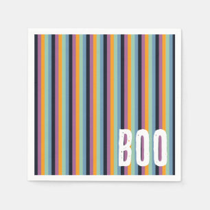 Boo Gedempte Kleuren Halloween Strepen Servet