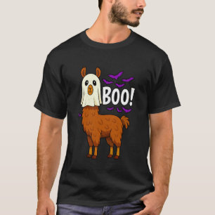 Boo Geest Lama Halloween Grappig Dierentuin Dier W T-shirt