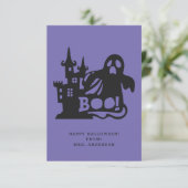 Boo Geest Spoken Huis Halloween Klas Kaart (Staand voorkant)