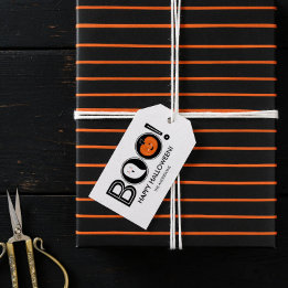 Boo! Gelukkig Halloween-cadeaubijsluiter Cadeaulabel