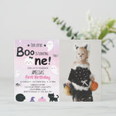 Boo Ghost 1e Verjaardag uitnodiging (Staand voorkant)