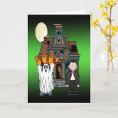 Boo Ghost Dracula Halloween Cartes de voeux (Fleur jaune)