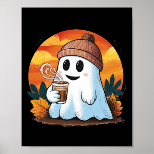 Boo Ghost Drink Halloween kostuums Vrouw Poster