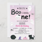 Boo Ghost Eerste Verjaardagsfeestje Kaart (Voorkant)