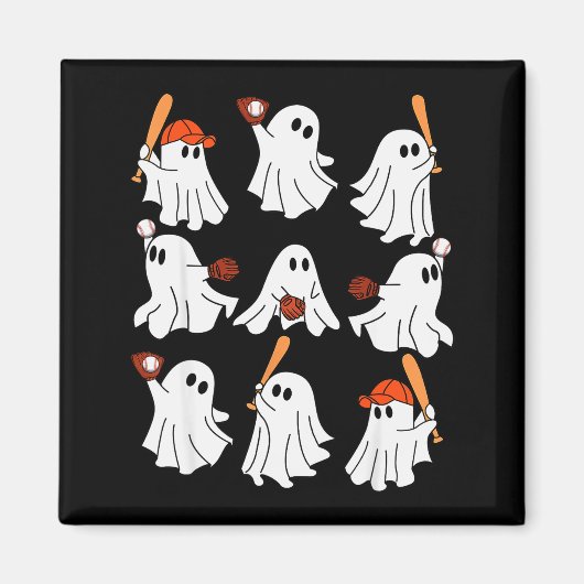 Boo Ghost Halloween Baseball Happy Halloween Baseb Magneet (Voorkant)