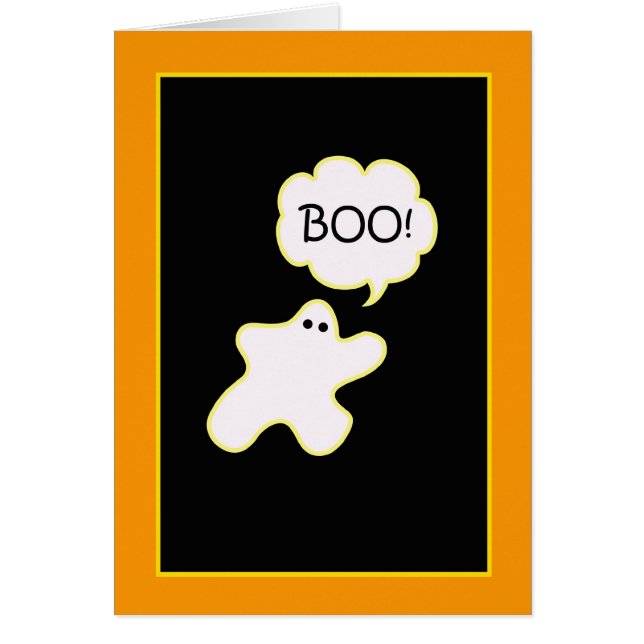 Boo. Ghost Halloween Kaart (Voorkant)