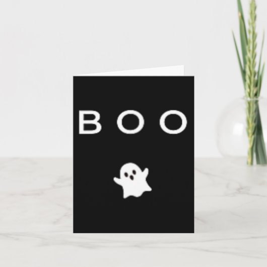 BOO Ghost Halloween Subtiel Minimal Herfst Fun Tri Kaart (Voorkant)