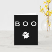 BOO Ghost Halloween Subtiel Minimal Herfst Fun Tri Kaart (Gele Bloem)