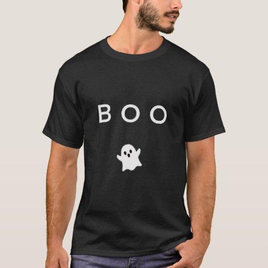 Boo Ghost Halloween Subtle Minimal Fall Funny Tric T-shirt (Voorkant)