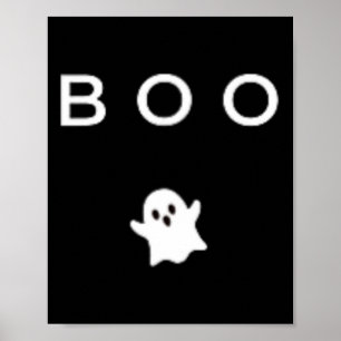 Boo Ghost Halloween Subtle Minimal Herfst Fun Tric Poster