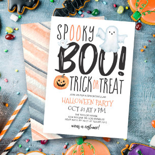 Boo Ghost Jack O'Lantern Typography Halloween Kaart