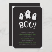 Boo Ghost Kind's Halloween Party Kaart (Voorkant / Achterkant)