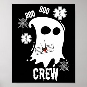 Boo Ghost Paramedic Crew Costume Cute Easy Halowe Poster