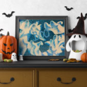 Boo. Ghost Pointillism Halloween Print Perfect Poster