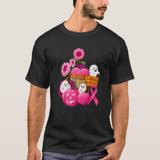 Boo Ghost Pumpkin Oktober Draag Roze Borstkanker T-shirt