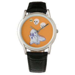 Boo Ghost UK 31 Spooky USA Skull Oktober Halloween Horloge