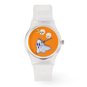 Boo Ghost UK 31 Spooky USA Skull Oktober Halloween Horloge