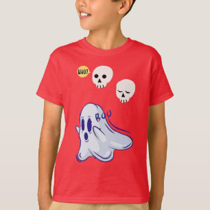 Boo Ghost UK 31 Spooky USA Skull Oktober Halloween T-shirt