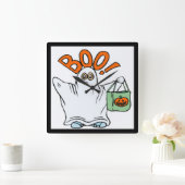 BOO! GHOST VIERKANTE KLOK (Huis)