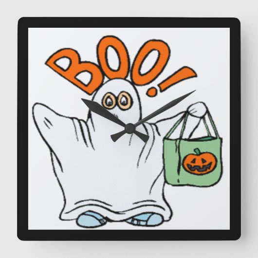 BOO! GHOST VIERKANTE KLOK (Voorkant)