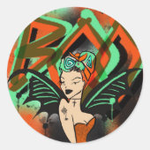 Boo Graffiti Witch Sticker (Voorkant)