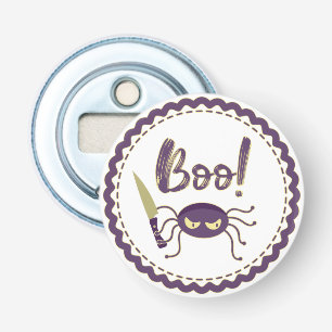 Boo grappig Halloween spin karakter mes hand Button Flesopener