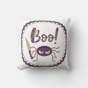 Boo grappig Halloween spin karakter mes hand Kussen