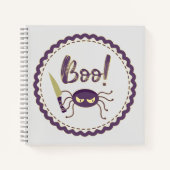 Boo grappig Halloween spin karakter mes hand Notitieboek (Voorkant)