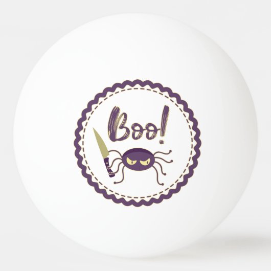 Boo grappig Halloween spin karakter mes hand Pingpongballen (Achterkant)