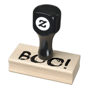 Boo Grungy tekst met zwarte kraai Rubberstempel