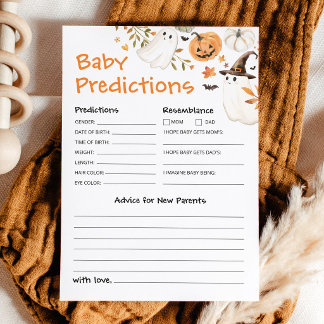 Boo Halloween Baby Shower Baby Voorspellingen en Advieskaart